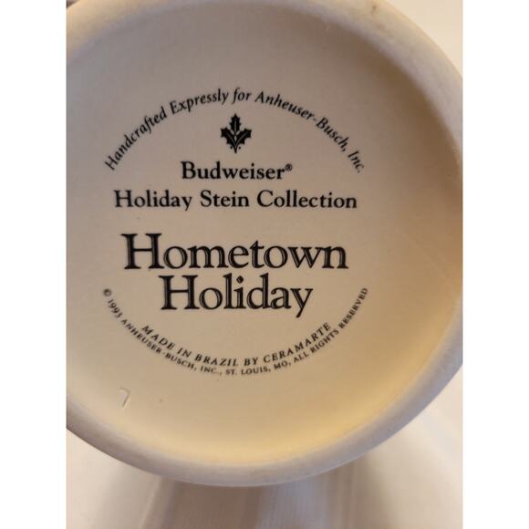 Budweiser Holiday Stein 1994  Hometown Holiday Great Condition - Picture 7 of 8